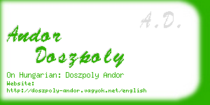 andor doszpoly business card